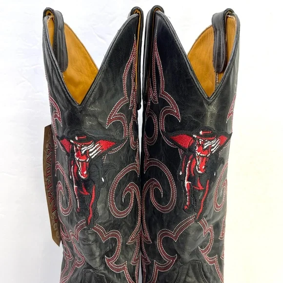 GAMEDAY BOOTS Texas Tech Red Raiders NEW Embroidered Cowboy Boots Black Size 10